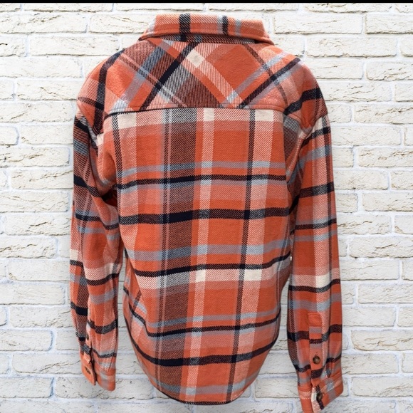 NWT Goodfellow & Co. Button Down Heavy Weight Plaid Orange/Blue Shirt - Size M - Picture 3 of 6